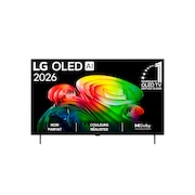 La vue avant de la LG OLED AI B6, lancée en 2026, affiche une image de formes multicolores superposées, avec le noir absolu et les couleurs fidèles, ainsi que le badge OLED TV n° 1 au monde pendant 13 ans.